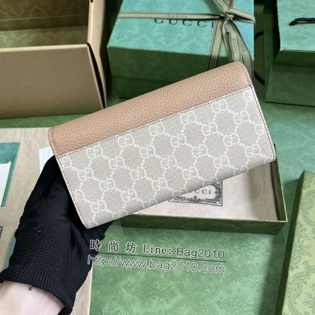 Gucci專櫃古馳最新款Marmont系列皮革長款錢包錢夾 jh2494型號：456116